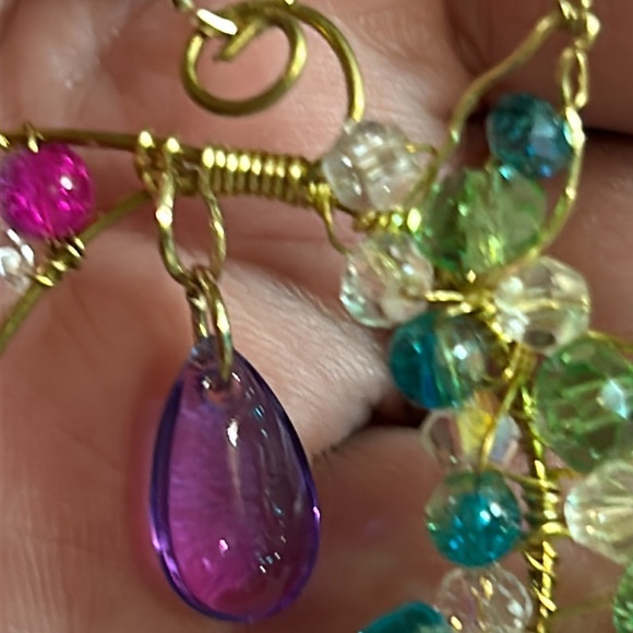 Wire-wrapped Beaded  Sun/Moon Pendant - Picture 9 of 9